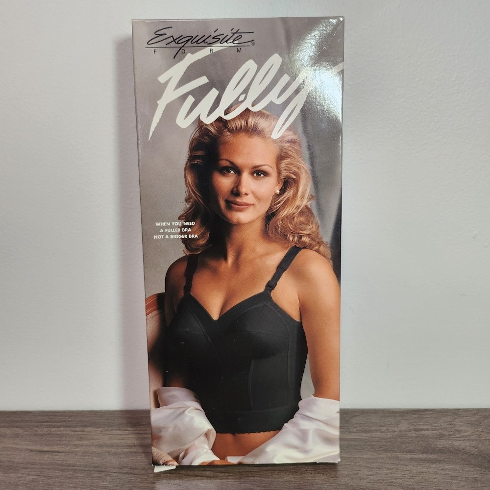 Vintage Black Exquisite Form Fully Longline Bullet Bra 36 B